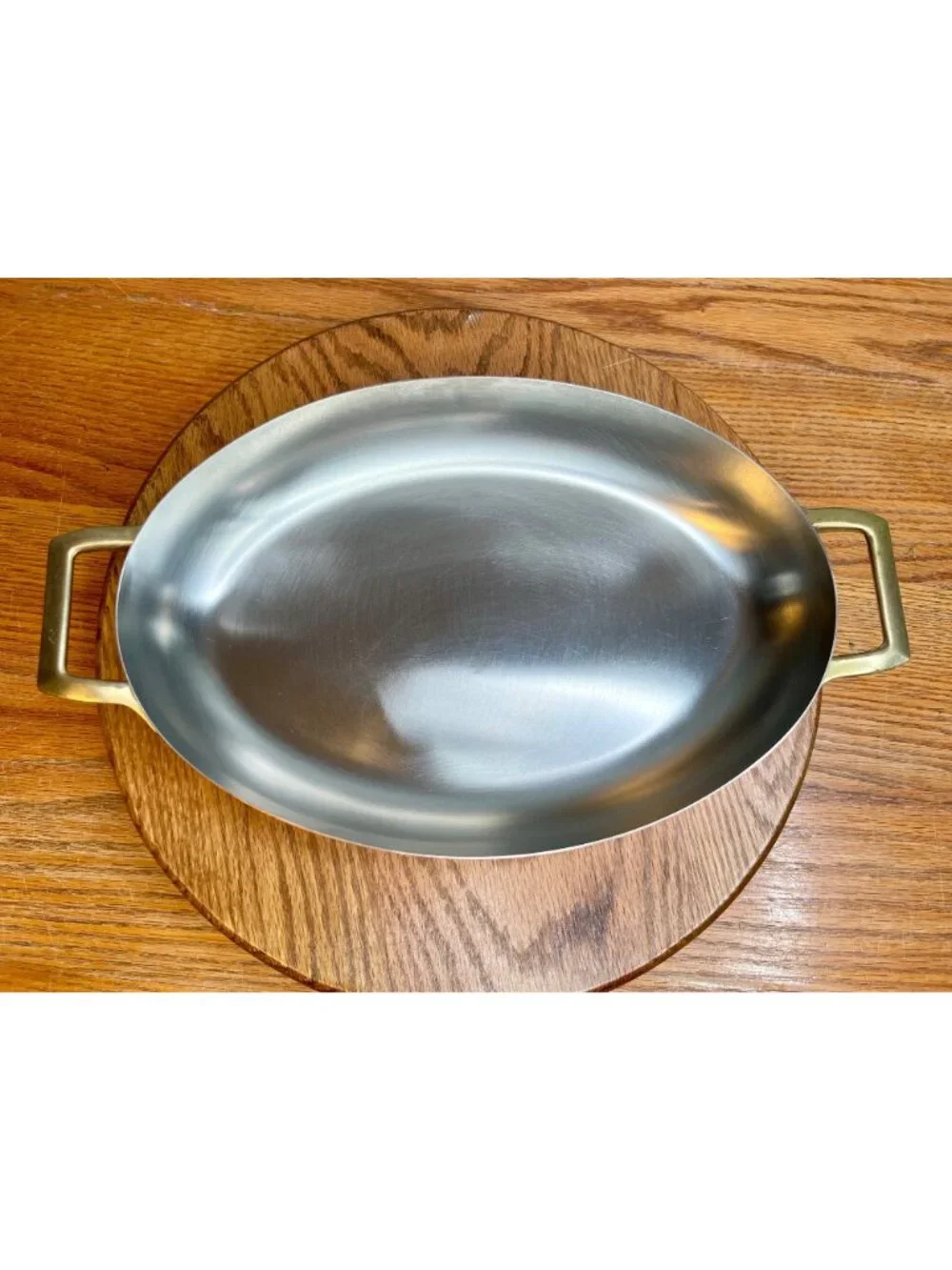 Vintage  Paul Revere Ware 12 inch  Copper Double Handle Oval Au Gratin Pan/ Fish